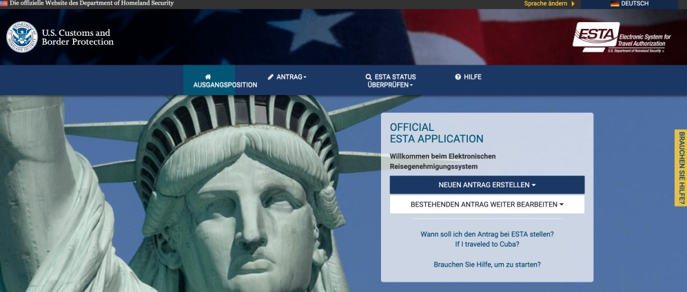 USA: ESTA-Antrag (Visa Waiver Program)